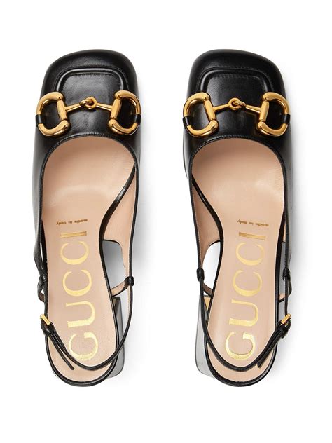 gucci baby horse bit slingback pumps|Gucci horsebit pump.